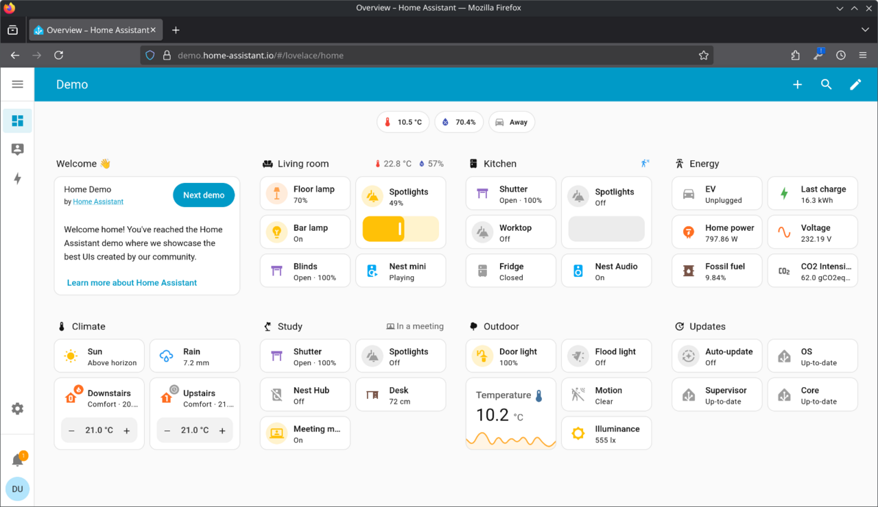 Home Assistant dashboard op tablet